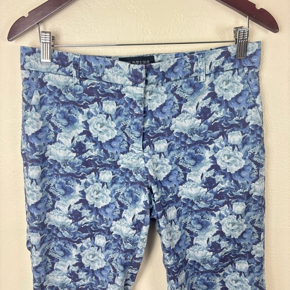 Wildfang Cropped Trousers Blue Floral Women’s Size 8 - Picture 3 of 7